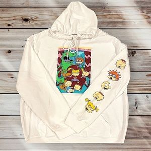 Vintage Style 90’s Nickelodeon rugrats tv show graphic hoodie Sz Large